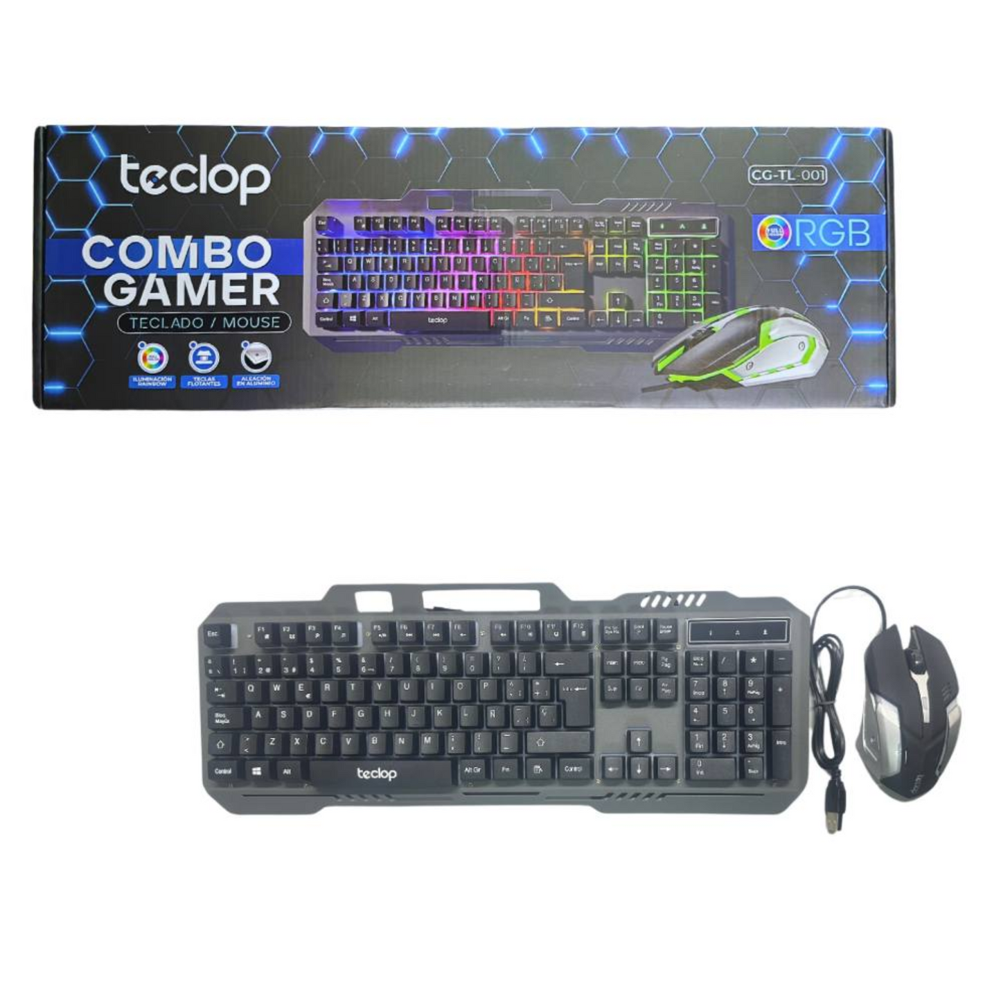 combo teclado alambrico+limpiador